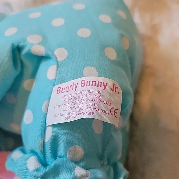 🌴3/$15🌴  Vintage blue polka dot Papel Bearly Bunny Jr in costume kids - Picture 5 of 15